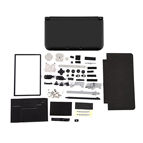 Komplettsatz-Ersatzsatz für 3DS XL, Vollgehäuse-Gehäusedeckelschalenreparaturteile, Komplettsatz-Ersatzsatz, leicht zu tragen (1 * Knopfsatz(Schwarz) von Tosuny
