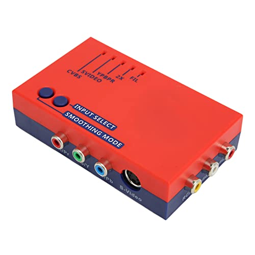 Konverter für Retroscaler2X A V zu HDMI Retro-Spielkonsolenkonverter für PS2 N64 NES Dreamcast Saturn MD1 MD2, Retroscaler2X Line Multiplier (Rot) von Tosuny