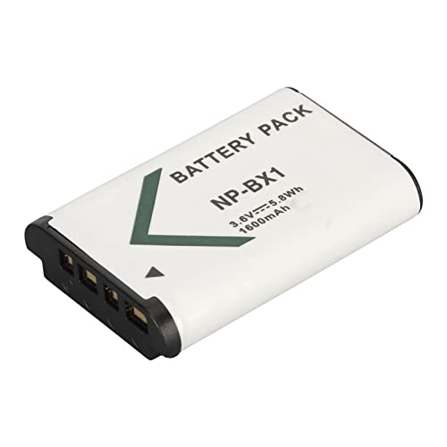 NP-BX1 Kamera Akku, Ersatzakku für ZV1 RX100M7 M5A M6 Black Card M2 M3 M4 M5 RX1R HX50 WX350 X500 X400HX90 Kamera, 3,6V 5,8Wh 1600MAh Li Ion Akku von Tosuny