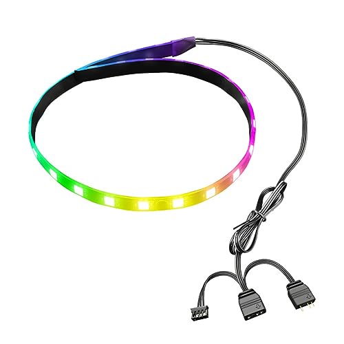 PC-RGB-LED-Lichtleiste, 15,7 Zoll Magnetischer ARGB-Streifen, 5 V ARGB Aura Sync, Anpassbare PC-Gehäuse-Lichtleiste, Flexibler LED-RGB-Streifen für Motherboard, Computergehäuse von Tosuny