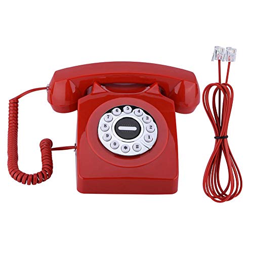 Schnurgebundenes Telefon, Festnetztelefon Western-Stil Vintage Antike Telefonnummern Speicherung Klarer Ton mit Freisprechfunktion mit Anrufer-ID mit Anrufbeantworter Retro Telefon(Rot) von Tosuny