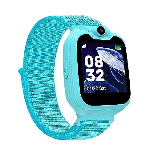 Smartwatch, Telefonuhr-Supportanruf, SOS-Alarm, MP3, Foto, Spiel, Klassenzimmermodus, Zwei-Wege-Sprachanrufe, Selfie-Kameras und Videorecorder (Blau) von Tosuny