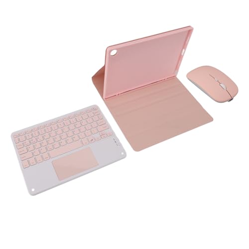 Tablet Hülle für Tab A8, X200, X205 10,5 Zoll Tablet, Tablet Ständer, Folio Schutzhülle mit Kabelloser Tastatur und Maus, Integrierter Stifthalter, Schlankes TPU Smart Cover, Pink von Tosuny