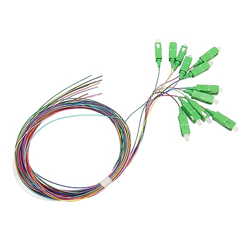 Tosuny 1,5 M Glasfaser-Pigtail, 12 Fasern SC -Singlemode-Farbkodierter Glasfaser-Pigtail, 12 Farbkodierte SC-Kabel-LWL-Patchkabel für Fusionsspleißen, Schweißnetzwerk, Instrumentierung von Tosuny