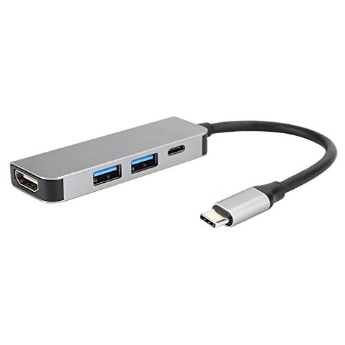 Tosuny 4 In 1 USB-C-Hub, Multiport-Adapter, USB-C-Hub-zu-HDMI-Adapter Typ-C-Erweiterung, Multifunktionale 4K X 2K HD-Dockingstation für Computermaus von Tosuny