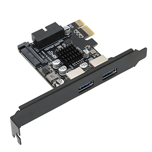 Tosuny 4 Ports USB 3.0 PCIE Karte,PCIE zu USB3.0 Erweiterungsadapterkarte,Volle Kapazität,SATA 15Pin Netzteil,für Desktop PC,für Windows/für OS/für Linux Systeme (ph63 volle höhe) von Tosuny
