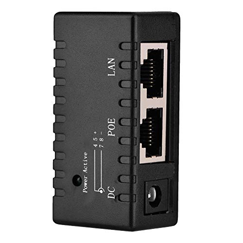 Tosuny 48V POE Injector Adapter 2 Port 10/100 Mbit/s POE Splitter Power Over Ethernet Injector Adapter für LAN-Netzwerke(Schwarz) von Tosuny