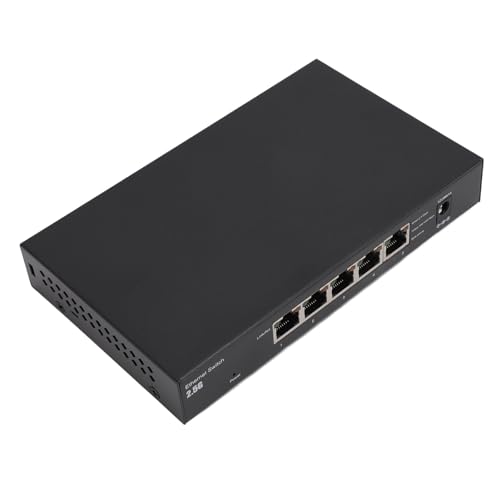 Tosuny 5-Port-2,5-G-Ethernet-Switch, 2,5-GB-Switch-Netzwerk-Switch, Plug & Play, 8-poliger Netzwerkanschluss, Gigabit-Ethernet-Splitter-Heimnetzwerk-Hub mit Leistungsstarker (EU-Stecker) von Tosuny