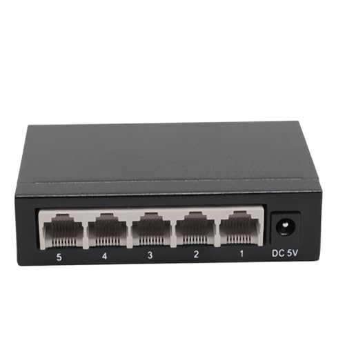 Tosuny 5-Port-Gigabit-Switch, Ethernet-Hub-Netzwerk-Switch, Nicht Verwaltete Heimnetzwerk-Switch-Hubs, Büro-Ethernet-Splitter für Laptop-Spielekonsolendrucker, Geräuschloser Betrieb, von Tosuny