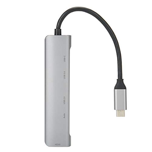 Tosuny 5-in-1-Hub Vom Typ C, USB C-zu-HDMI 3.0-Hub, 60-W-PD-Ladegerät Vom Typ C, Plug-and-Play, Multiport-Adapter-Dongle, Geeignet für Laptops von Tosuny