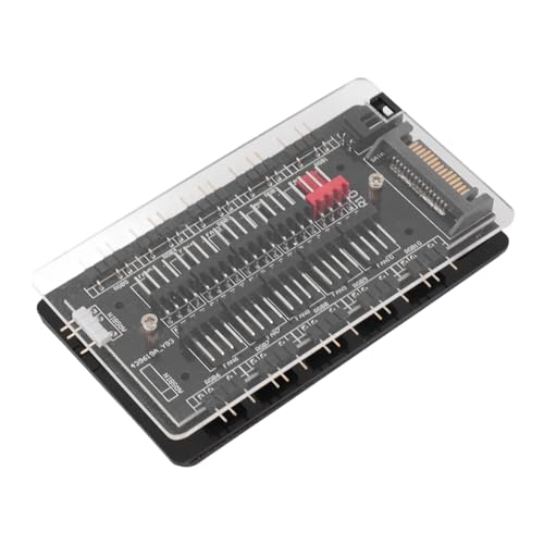 Tosuny ARGB-PWM-Lüfter-Hub, 2-in-1-PWM-ARGB-Gehäuselüfter-Hub, Dual-10-Bit-Hub, Computergehäuse-Lüfter-Splitter, 4-Pin-PWM-3-Pin-ARGB-Lüfter-Hub mit Acrylgehäuse, von Tosuny