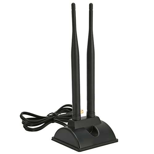 Tosuny Antenne 2,4 GHz 5 GHz Dualband-Antenne mit Magnetfuß, SMA-Schnittstelle, WLAN-Antenne mit Magnetfuß, Omnidirektionale 6dBi-Dualband-WLAN-Antennen, Plug and Play von Tosuny