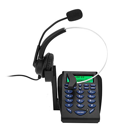 Tosuny Call Center Telefon-Headset, Business Office Multifunktionstelefon mit FSK/DTMF-ID-Anzeige, Wähltasten Call Center-Verkehrstelefon mit Headset für Büro-/Haustelefone. von Tosuny