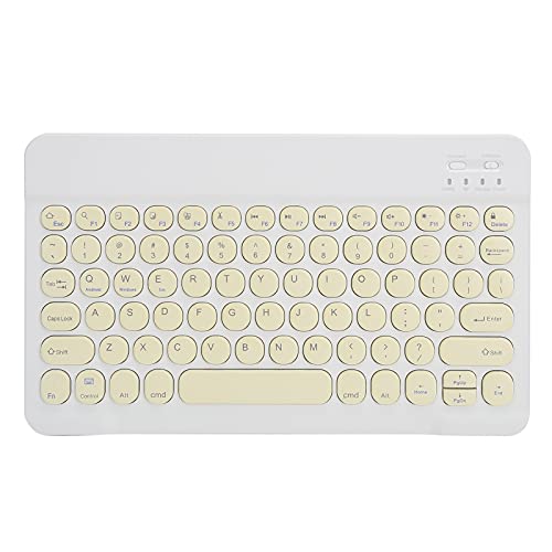 Tosuny Drahtlose Bluetooth-Tastatur - Tragbare und Ultradünne 10-Zoll-Funktastatur mit Hintergrundbeleuchtung, Smartphone-Tablet-Bluetooth-Mauspad (Gelb) von Tosuny