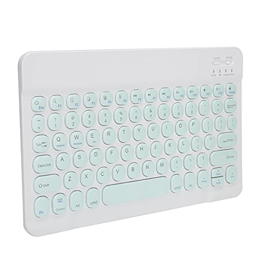 Tosuny Drahtlose Bluetooth-Tastatur - Tragbare und Ultradünne 10-Zoll-Funktastatur mit Hintergrundbeleuchtung, Smartphone-Tablet-Bluetooth-Mauspad (Hellgrün) von Tosuny