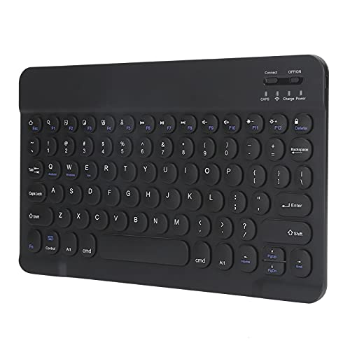 Tosuny Drahtlose Bluetooth-Tastatur - Tragbare und Ultradünne 10-Zoll-Funktastatur mit Hintergrundbeleuchtung, Smartphone-Tablet-Bluetooth-Mauspad (Schwarz) von Tosuny