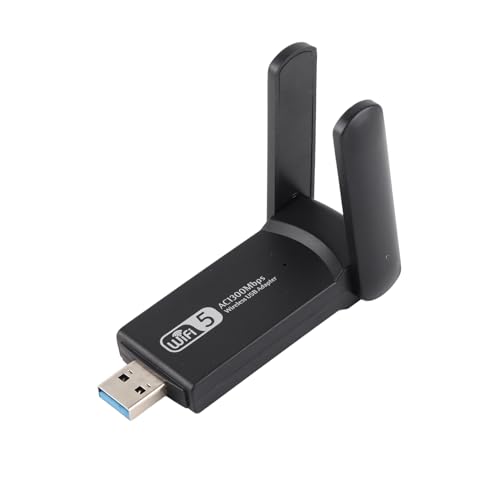Tosuny Dual-Band-USB-Netzwerkadapter, AC-Laptop-Desktop-USB3.0-Hochgeschwindigkeits-WLAN-Dongle Gigabit-Weitbereichsstabile PC-WLAN-Karte mit Laufwerksplatte von Tosuny