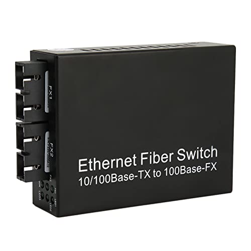 Tosuny Dual Glasfaser Singlemode SFP zu RJ45 Glasfaser Medienkonverter, Netzwerk auf Bis zu 25 Km Erweitern, LED Anzeigen, Plug and Play, Kompatibel mit IEEE 802.3 (EU-Stecker) von Tosuny