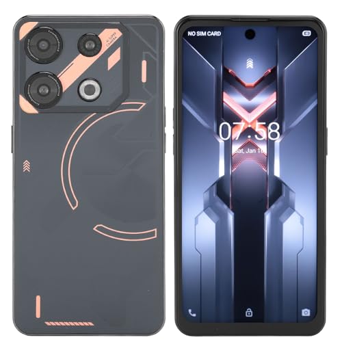 Entsperrtes Mobiltelefon, 5G Android 13 Smartphone, Octa Core CPU, 12 GB RAM, 512 GB ROM, 7,3 Zoll FHD Display, NFC 5G Dual SIM, 8MP+50MP Kamera, WiFi, BT, 8800 mAh Akku (Black) von Tosuny