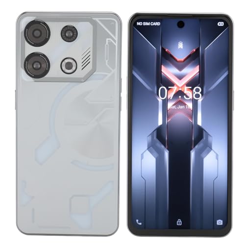 Entsperrtes Mobiltelefon, 5G Android 13 Smartphone, Octa Core CPU, 12 GB RAM, 512 GB ROM, 7,3 Zoll FHD Display, NFC 5G Dual SIM, 8MP+50MP Kamera, WiFi, BT, 8800 mAh Akku (Silver) von Tosuny