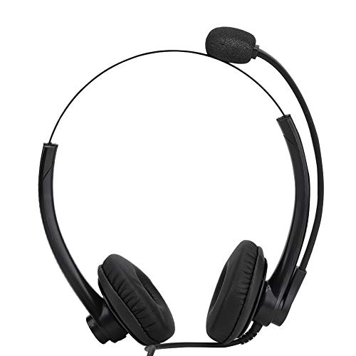 Tosuny Freisprech-Headset, Noise Cancellation-Headset mit RJ11-Kristallkopf und Mikrofon für Telefonberatungsdienste, Versicherungen, Krankenhäuser von Tosuny