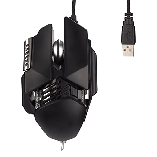 Tosuny Gaming-Maus, Einziehbare PC-Gaming-Mäuse mit 12800 DPI, Ergonomische USB-RGB-Maus mit Hintergrundbeleuchtung, Kabelgebundene Gaming-Maus mit 6D-Tasten von Tosuny