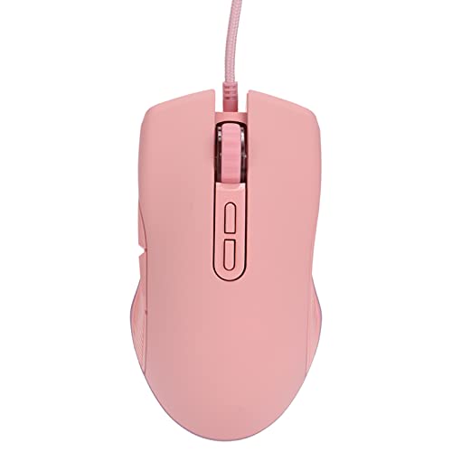 Tosuny Gaming-Maus, Rosa Maus Kabelgebundene RGB-Maus, 4 RGB-Modi Ergonomische Optische Kabelgebundene Spielmaus, Plug and Play, Breite Kompatibilität von Tosuny