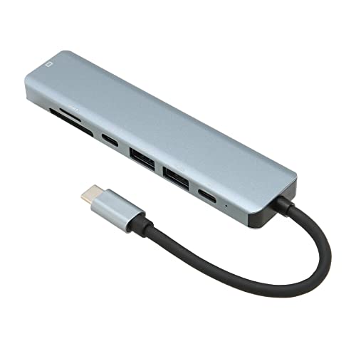 Tosuny Hub, 7-in-1-Multifunktions-Dockingstation, 4K-HD-Multimedia-Schnittstelle, USB2.0, USB3.0, PD, USB-C2.0-Speicherkarte, Speicherkarte, Laptop-Dockingstation, (Grau) von Tosuny