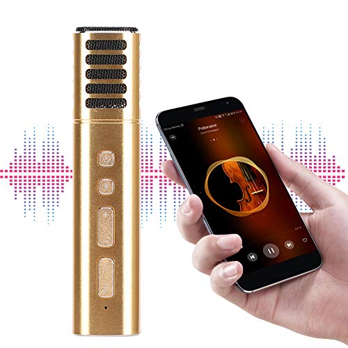 Tosuny Kapazitives Mikrofon, USB-Kondensatormikrofon für Windows & Mac, Mic Voice Podcasting für Karaoke-Konferenzen, Kabelgebundenes Kapazitives Mikrofon mit Soundkarte für Android, für IOS (Gold) von Tosuny