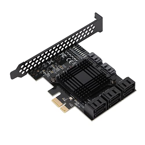 Tosuny PCI-E auf SATA3.0 Adapterkarte, PCI-E 1X auf 8-Port SATA3.0 Adapterkarte, 6Gbit/s Multi-Port Festplattenadapterkarte, für PC Desktop Computer, Unterstützung für Windows von Tosuny