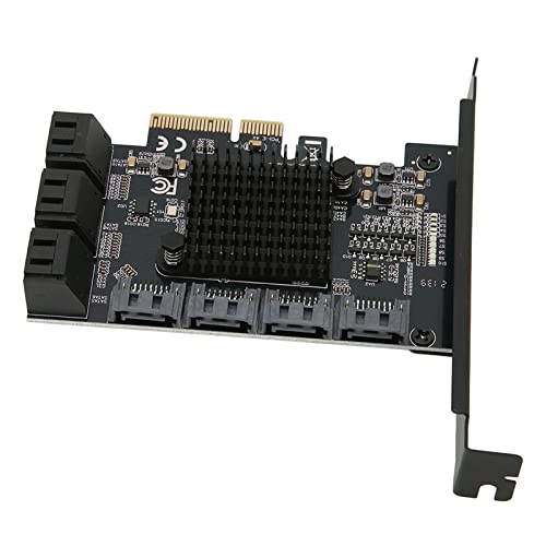 Tosuny PCI-E auf SATA3.0 Adapterkarte, PCI-E 4X auf 10-Port SATA3.0 Adapterkarte, 6 Gbit/s Multi-Port PCIE Controller Karte, Für PC-Desktop-Computer, Für Windows Für Linux von Tosuny