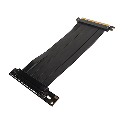 Tosuny PCIE 4.0 Verlängerungskabel, 90 Grad Aufrechtes PCI E Express X16 Hochgeschwindigkeits Riser Kabel, Unterstützung für Alle PCIE Geräte und Grafikkarten, Goldfarben (20 cm) von Tosuny