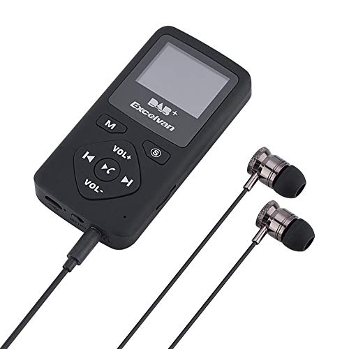 Tosuny Pocket FM-Radio Tragbarer DAB/DAB + -Digitalradioempfänger Bluetooth-MP3-Player mit Kopfhörer, 1,8-Zoll-LCD-Display, unterstützender TF-Karte, Geeignet für Gehen, Reiten, Laufen, Fitness von Tosuny