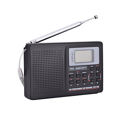 Tosuny Radio, FM/AM/SW/LW/TV Ton Vollfrequenzempfänger Empfangsradio,Tragbares Stereoradio mit Uhr und Alarm für Tasche/Außen/Innen.(10K) von Tosuny