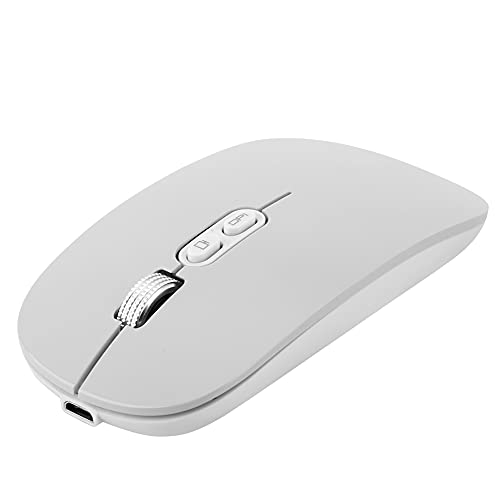 Tosuny Schlanke Leise Kabellose Maus 2,4 GHz Kabellose Maus, Stumme Mäuse Wiederaufladbare Kabellose Maus für Laptop, Wiederaufladbare Kabellose Maus für Laptop (Silber) von Tosuny