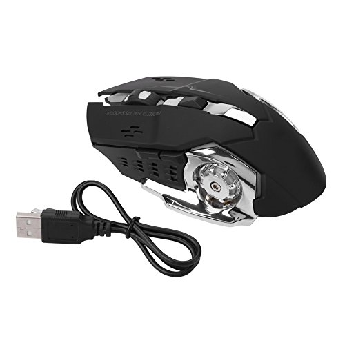 Tosuny Tragbare Kabellose Mute-Maus 2400 DPI USB 2.4GHz Kabellose Optische Gaming-Maus mit Exklusiver Mute L & R-Taste für Gaming, Heim und Büro (Schwarz) von Tosuny