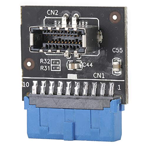 Tosuny Typ-E-zu-USB3.0-Anschluss für MB-Stecker-Header, Blauer Kompakter 20-poliger Motherboard-Header-Erweiterungsadapter USB 3.1 A-Key, Platzsparend von Tosuny
