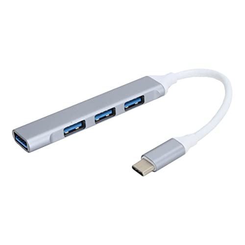 Tosuny USB-C-Hub, 4-Port-USB-Adapter, USB3.0-Multiport-Erweiterungs-Hub, Tragbarer 5-Gbit/s-Hub-Adapter für Maus-Tastatur-Handys von Tosuny