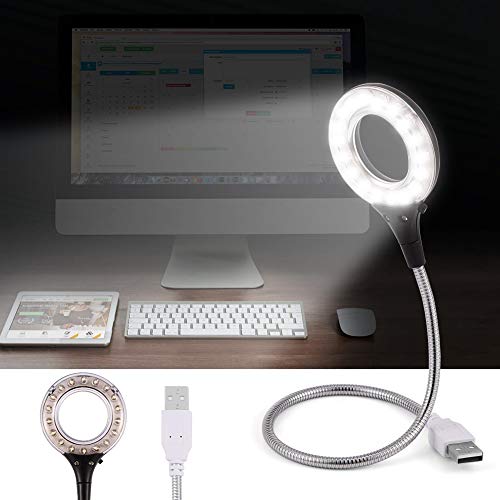 Tosuny USB-LED-Lampe, Universelle 18-teilige Leselampe mit Hoher Helligkeit, 360 ° Flexibler Schwanenhalsclip, Plug-and-Play, Geeignet für die Meisten Desktops und Laptops (Schwarz) von Tosuny