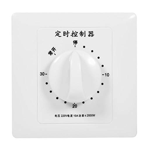 Tosuny Zeitschaltuhr mit 220 V und Befestigungsschrauben,Programmierbare mechanische Zeitschaltuhr für Ventilator, Warmwasserbereiter, Pumpe, Fischbehälter, Lampe usw. (30/60/120 Minuten)(30Minuten) von Tosuny