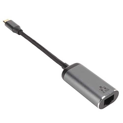 USB C zu Ethernet Adapter, USB C zu RJ45 Gigabit Ethernet LAN Netzwerkadapter, Unterstützt Hot Swapping, 10/100/1000/2500 Mbit/s, Kompatibel mit Windows, Android, OS, Linux von Tosuny