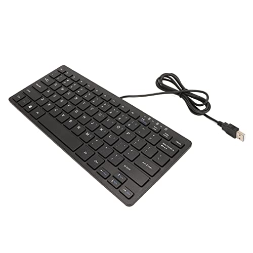 USB-Tastatur, Computertastatur mit 78 Tasten für Mobiltelefone, Computer, Laptops und Desktops, Auslaufsicher und Staubdicht, 55,1-Zoll-Kabel (Black) von Tosuny