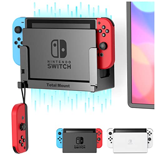 TotalMount Wandhalterung für Nintendo Switch / Switch OLED Konsole mit Hitze Management und Sicherheits-Klip Schwarz von TotalMount