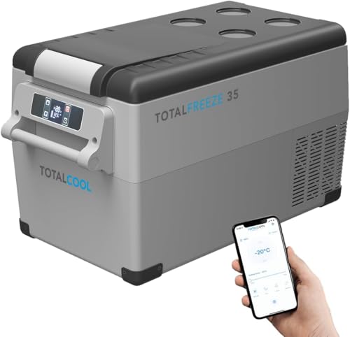 Tragbarer Kühlschrank mit Gefrierfach von Totalfreeze – 12 V 24 V Volt Outdoor-Kühlschrank für Lieferwagen – App-gesteuerter Zweizonen-Autokühlschrank – Kompressor-Kühlbox zum Angeln – 35 Liter Tragbarer Kühlschrank mit Gefrierfach von Totalfreeze – 12 V 24 V Volt Outdoor-Kühlschrank für Lieferwagen – App-gesteuerter Zweizonen-Autokühlschrank – Kompressor-Kühlbox zum Angeln – 35 Liter von Totalcool