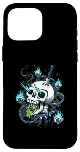 Elektrisierter Schädel des Chaos Dunkler surrealer Horror Hülle für iPhone 16 Pro Max Elektrisierter Schädel des Chaos Dunkler surrealer Horror Hülle für iPhone 16 Pro Max von Totality