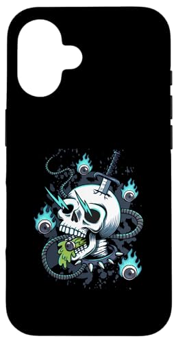 Elektrisierter Schädel des Chaos Dunkler surrealer Horror Hülle für iPhone 16 Elektrisierter Schädel des Chaos Dunkler surrealer Horror Hülle für iPhone 16 von Totality