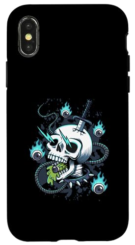 Elektrisierter Schädel des Chaos Dunkler surrealer Horror Hülle für iPhone X/XS von Totality