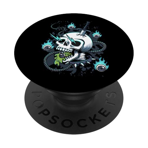 Elektrisierter Schädel des Chaos Dunkler surrealer Horror PopSockets Klebender PopGrip Elektrisierter Schädel des Chaos Dunkler surrealer Horror PopSockets Klebender PopGrip von Totality