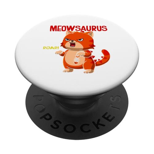 Meowsaurus Roar Süßes wütendes Katzen-Dino-Mashup PopSockets Klebender PopGrip Meowsaurus Roar Süßes wütendes Katzen-Dino-Mashup PopSockets Klebender PopGrip von Totality