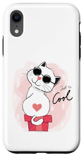 Süße coole Katze mit Sonnenbrille und Herz Hülle für iPhone XR von Totality